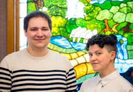 Ari Marcotte and Ari Smith at Temple Beth Emeth in Ann Arbor. Photo: Andrew Cohen